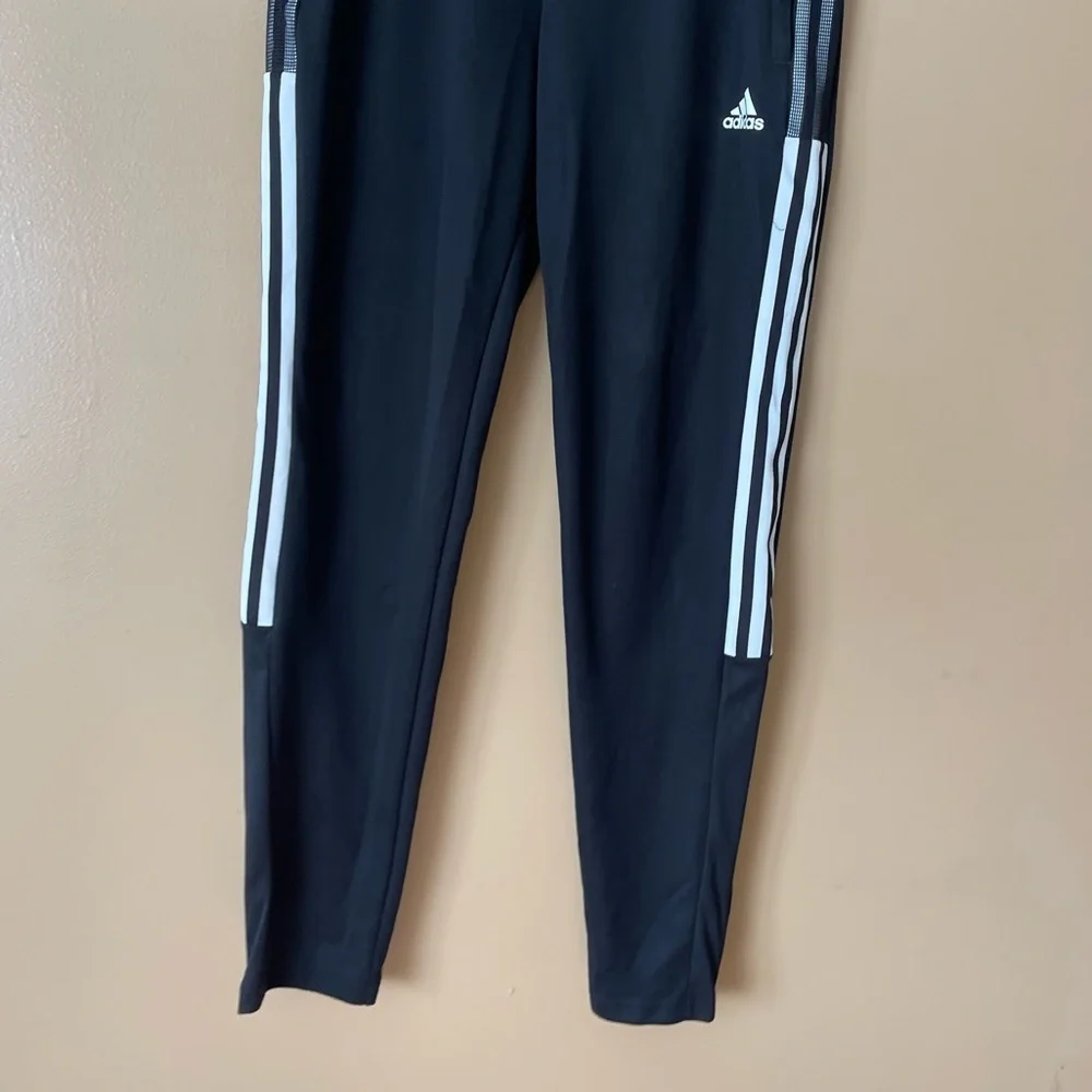 Adidas Women’s Black Joggers with White Accents/Mesh Size Medium